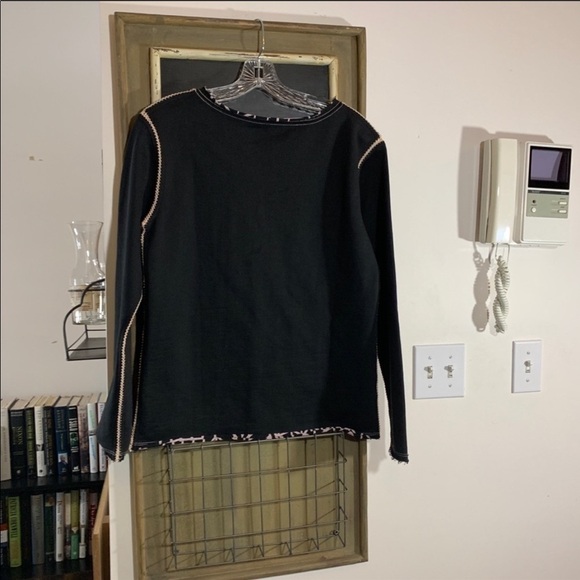 Maaji All Aboard Reversible Athleisure Sweater Black & Geometric Print Small - Picture 7 of 15